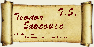 Teodor Šaptović vizit kartica